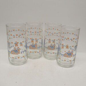 4 - Corelle by Libbey FARM SCENE SILO 6 Inch High Water Tumblers - Hard To Find